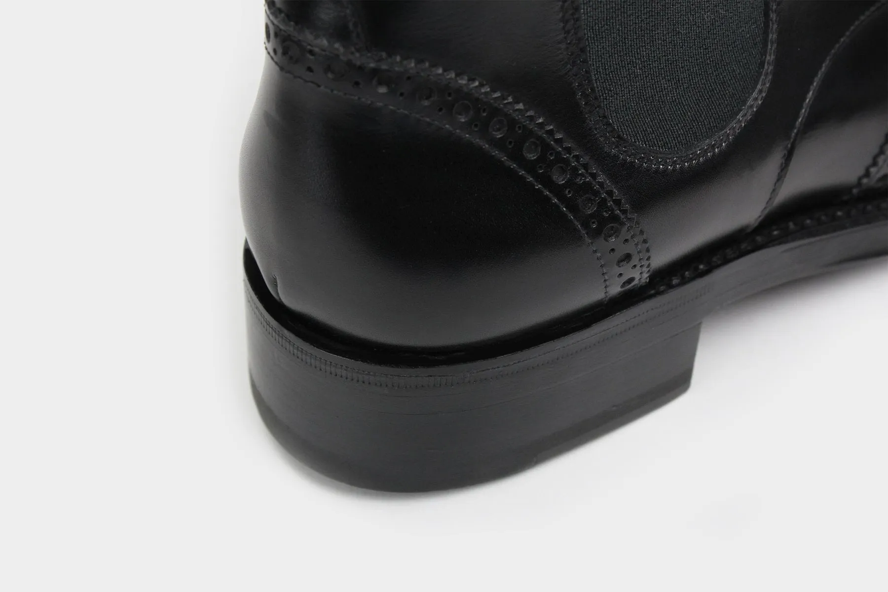 COSIMO • Custom Fitted Bespoke Wingtip Brogue Chelsea Boots • BLACK